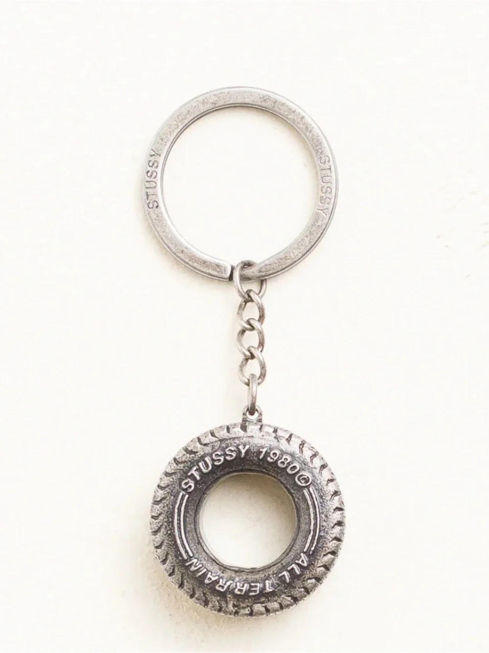 Stussy Silver Tire Keyring